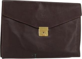 Celine Pre-owned Vintage Leren Clutch - Dames - Vintage Clutch - Bruin - ONE Size - Leer - Vintage