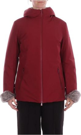 Suns Alya Fur Jacket - Dames - Winterjassen - Rood - M - Polyester - Jassen
