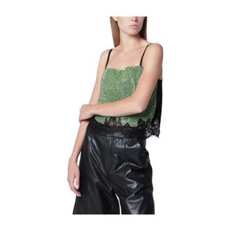 Self Portrait Dames, Tops, Groen, Maat: XS