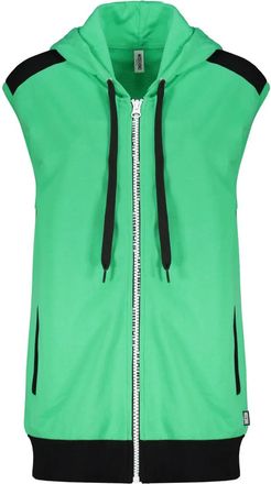 Moschino Felpa in cotone con cappuccio e zip - Verde