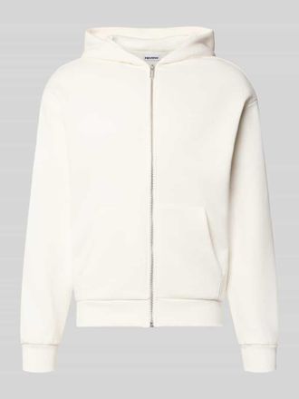 Review Regular Fit Sweatjacke mit K&auml;nguru-Tasche in Offwhite, Gr&ouml;&szlig;e XXL