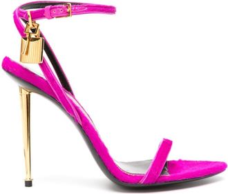 Tom Ford Padlock 105mm sandals - women - Calf Leather/Steel/Calf Hair/zamac/Calf Leather - 39 - Pink
