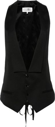 Maison Margiela shawl-lapels waistcoat - women - Elastane/Polyester/Viscose/Virgin Wool - 38 - Black