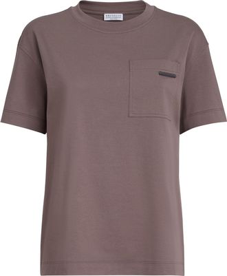 Brunello Cucinelli Cotton jersey T-shirt in Brown at Nordstrom, Size Xx-Large Eu