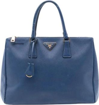 Prada Pre-owned Leren Tote - Dames - Vintage Handtas - Blauw - ONE Size - Leer - Vintage