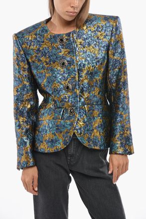 Saint Laurent Giacca in Lurex con Bottoni Gioiello Saint Laurent