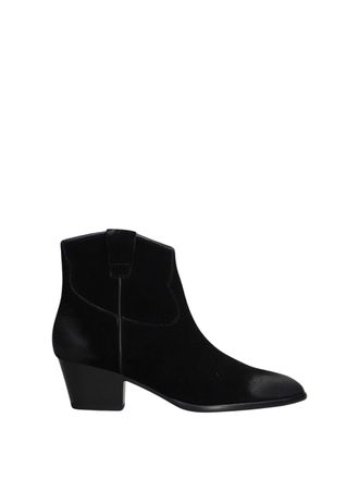 Ash Fame Pointed Toe Low Block Heel Leather Boots