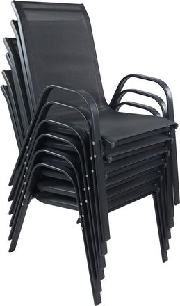 MID.YOU Mid.you Gartenstuhl-Set, Anthrazit, Metall, 56x89x73 cm, wetterbeständig, inklusive Armlehnen, abwischbar, geeignet für Balkon, Gartenmöbel