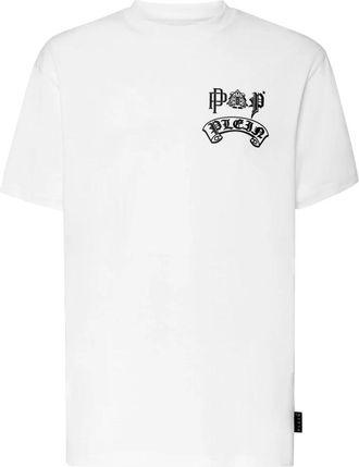 Philipp Plein T-Shirt Ronde Hals Gothic - Heren - T-shirts - Wit - 2XL - Katoen - Tops