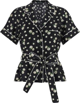 Dolce & Gabbana Black Regular Floral Shirt