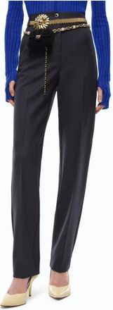 Pinko Pleione Broek - Dames - Straight fit broeken - Blauw - S - Wol - Broeken