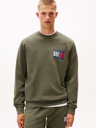 Tommy Jeans Sweatshirt TOMMY JEANS TJM RWB FLAG, Herren, Gr. 4XL, gr&uuml;n (pewter gr&uuml;n), Sweatware, Obermaterial: 100% Baumwolle, Rundhals, Rippb&uuml;ndchen, Sweatshirts