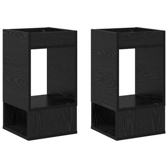 vidaXL Mesa Auxiliar 2 Pcs Roble Negro 30 X 30 X 56 Cm Vidaxl