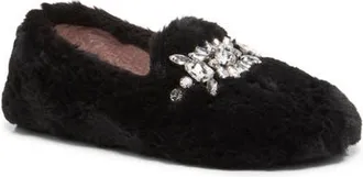 Free People Slumber Party Faux Fur Loafer Slipper in Black at Nordstrom, Size 10