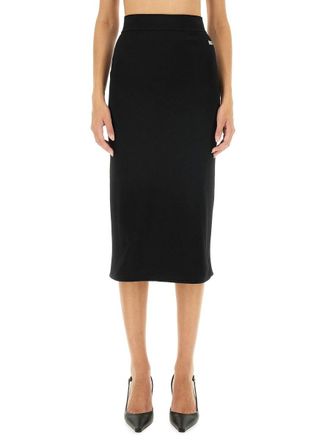 Dolce & Gabbana Slim-Fit Viscose Blend Skirt - Black