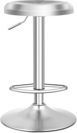 Costway Costway Taburete De Bar Giratorio, Taburete Redonda Ajustable En Altura, Taburete Alto Con Reposapi&eacute;s, Mango Y Base Grande, Silla De Barra De Acero In