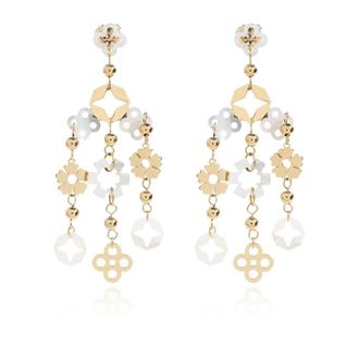 Tory Burch Moondance Parel Oorbellen - Dames - Oorbellen - Geel - ONE Size - Accessoires