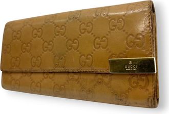 Gucci Brown Camel Leather Long Wallet (Bi-Fold) (Pre-Owned)