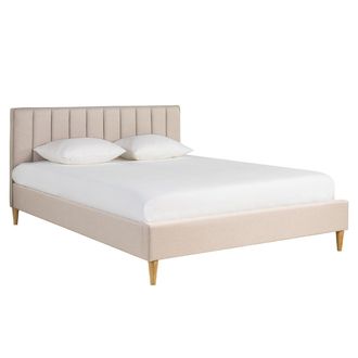 Miliboo Cama 2 Plazas 160 X 200 Cm De Tela Beige Diane