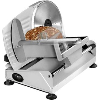 Bomann Ma 451 Cb Cortafiambres De Acero Inoxidable, Corte Ajustable, Disco Corte 19 Cm, Hoja Dentada Universal 150w Plata