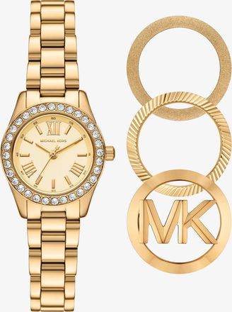 Michael Kors Lexington Brushed Gold-Tone Watch Gift Set