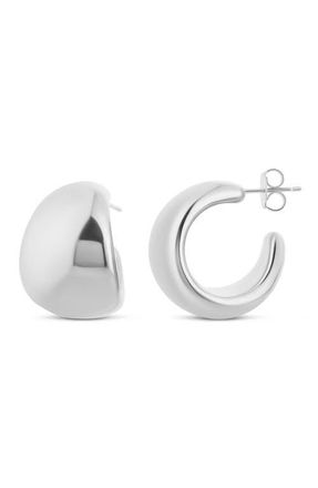 SHYMI Curved Huggie Hoop Earrings in Silver at Nordstrom