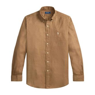 Polo Ralph Lauren Custom Fit Linen Shirt - male - Polo Ralph Lauren - Casual Shirts - Brown - XL - Shirts