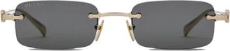 Gucci Rechthoekige Zonnebril - unisex - Zonnebrillen - Geel - ONE Size - Accessoires