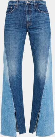 Mother Bookie Slit Twist Wide-Leg Jeans