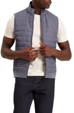 Ted Baker Pafavor Quilt Front Piqu&eacute; Vest in Mid-Blue at Nordstrom, Size 4