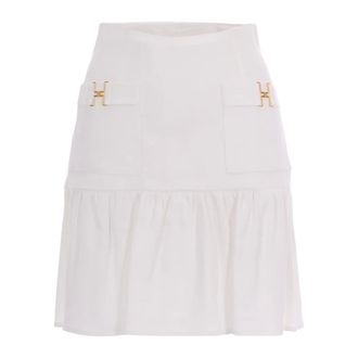 Elisabetta Franchi Short Skirts, female, White, Size: S Short Skirt