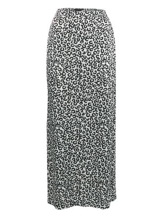 Love Moschino leopard-print maxi skirt - White