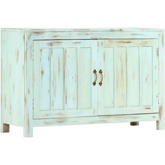 vidaXL Vidaxl - Credenza Azzurra 110x35x70 cm in Legno Massello di Mango