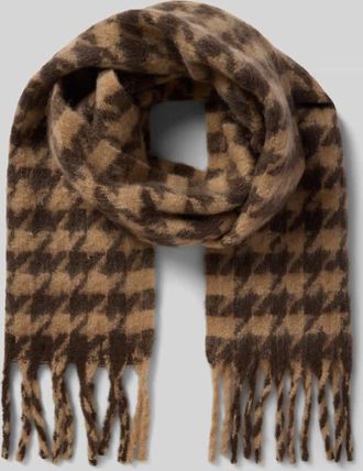 Pieces Schal mit Allover-Muster Modell MACI in Mittelbraun, Größe 1