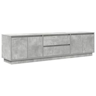Berkfield Home TV Cabinet with LED Lights Concrete Grey 193.5x41x50 cm