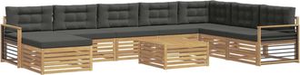 vidaXL Conjunto De Sof&aacute;s De Exterior 9 Uds. Blanco Y Antracita Vidaxl
