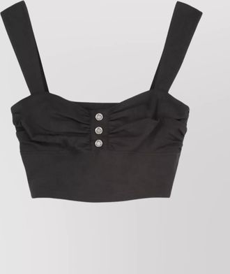 Pinko journey cropped button detail top