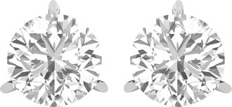 Diamond2Deal 14k Gold 1.25Ct Round Lab Grown Diamond Stud Earrings 3 Prong