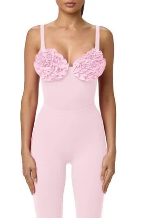 Naked Wardrobe Rosette Bust Bodysuit in Cotton Candy at Nordstrom Rack, Size Large