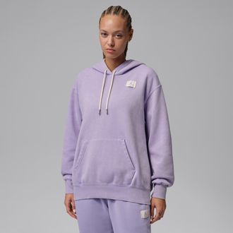 Nike Jordan Womens Jordan Brooklyn Fleece Pullover Hoodie in Purple | IQ2305-515