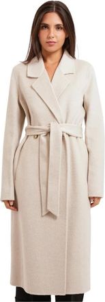 HUGO BOSS Jassen - Dames - Jas met riem - Beige - M - Wol - Jassen