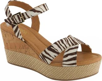 Andrea Womens Wedge Ankle Strap Sandal In Brown
