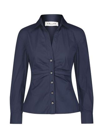 C&acirc;llas Milano Savil Stretch Poplin Shirt in Blue at Nordstrom, Size 10