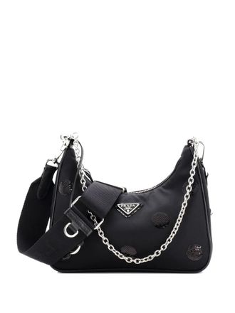 Prada Re-Edition 2005 Sequin Embellished Tessuto Small shoulder bag - Nero