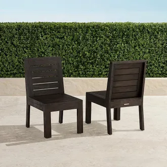 Frontgate Set of 2 St. Kitts Dining Side Chairs in Kona Teak - Frontgate