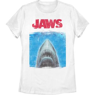 Jaws Womens Jaws Shark Movie Poster Graphic T-Shirt in White at Nordstrom, Size Xx-Large