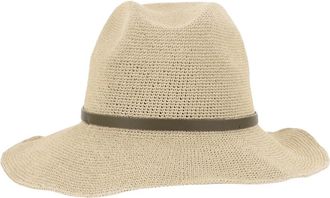 Catarzi Papieren hoed met leren band Charme - Dames - Hoeden - Beige - 56 CM - Accessoires
