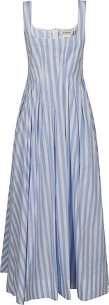 Sportmax Striped Cotton Poplin Flare Dress