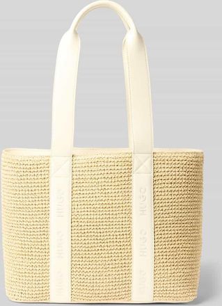 HUGO BOSS Henkeltasche in Bast-Optik Modell BECKY in Ecru, Gr&ouml;&szlig;e 1