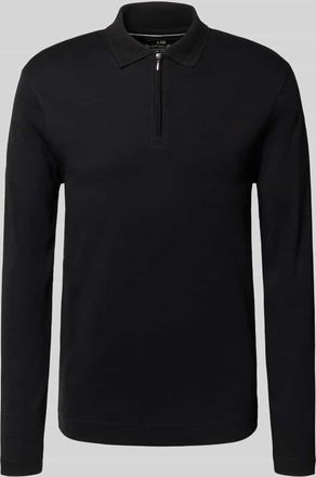 Christian Berg Slim Fit Poloshirt mit Reißverschluss in Black, Größe 3XL